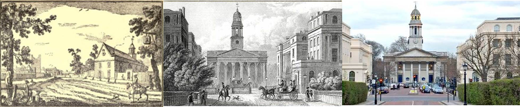 St Marylebone church 1750, 1814 (rebuilt), 2014